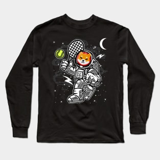 Astronaut Tennis Shiba Inu Coin To The Moon Shib Army Crypto Token Cryptocurrency Blockchain Wallet Birthday Gift For Men Women Kids Long Sleeve T-Shirt